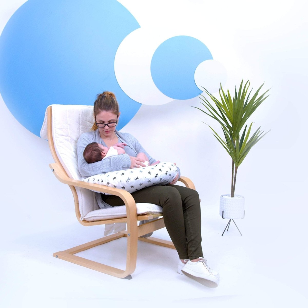 Breast Feeding Maternity Nursing Pillow - Silver Twinkle