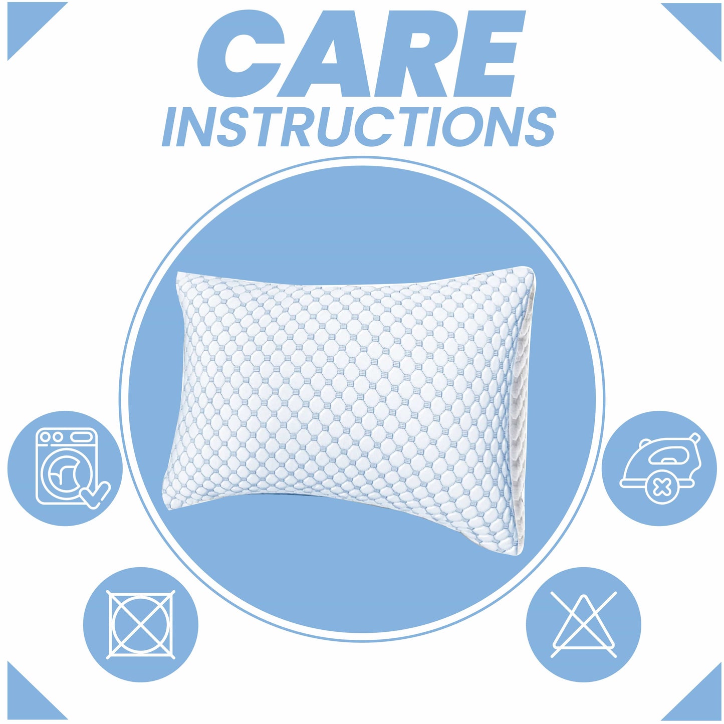 Ice Cool Unique Hypoallergenic Cooling Memory Foam Pillow for Nightlong Comfort and Breathable Sleep Support by OLIVIA ROCCO