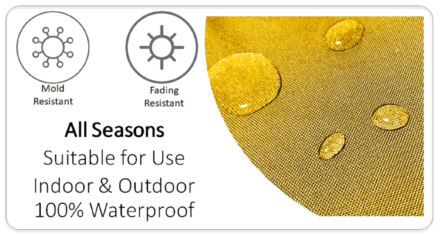 Nairobi Ochre Waterproof Outdoor Cushions Breathable Hollowfibre Filled Weather Resistant Decorative Patio Garden Cushions for Indoor and Outdoor Use by OLIVIA ROCCO