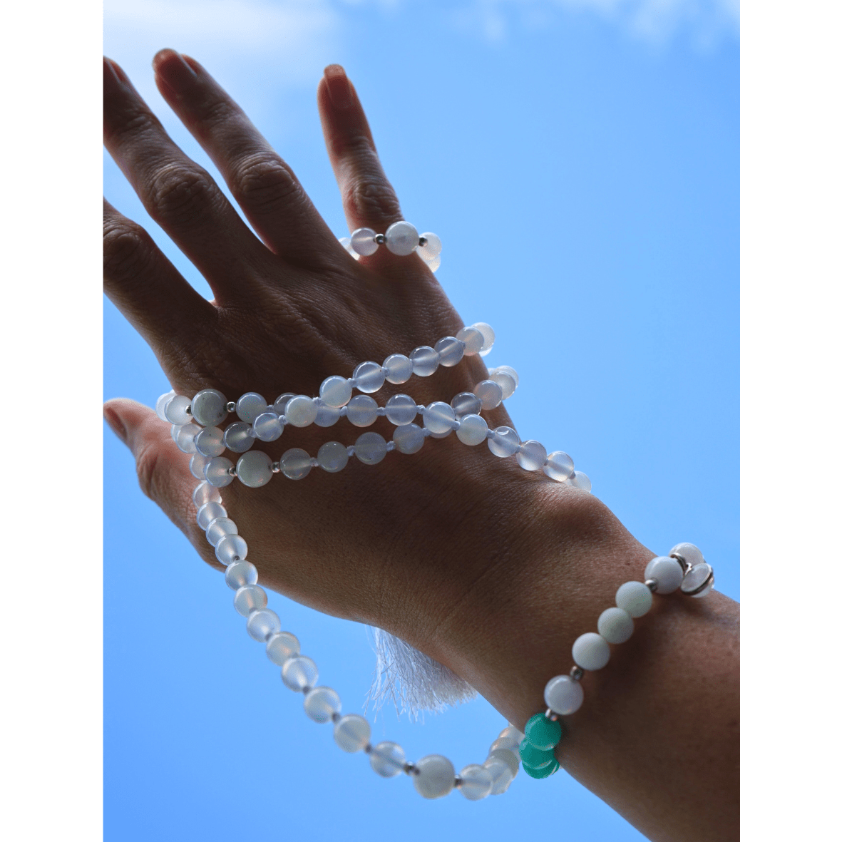 Selene Moonstone Crystal Mala Necklace