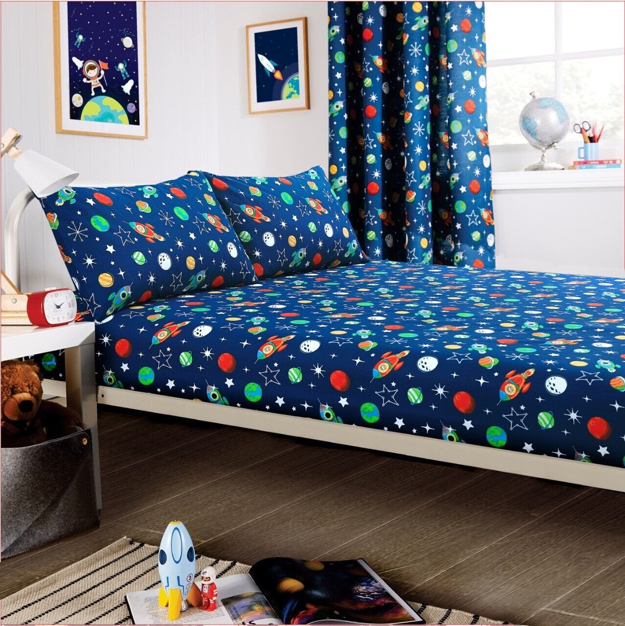 Space Explorer Kids Duvet Cover Set with Pillowcase Cotton Blend Space Themed Bedding for Boys and Girls Bedroom Decor by OLIVIA ROCCO