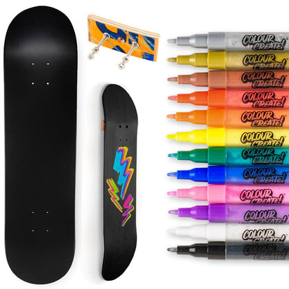 Venom Skateboards Deck & Colour Create Pens + Deck Wall Hanger