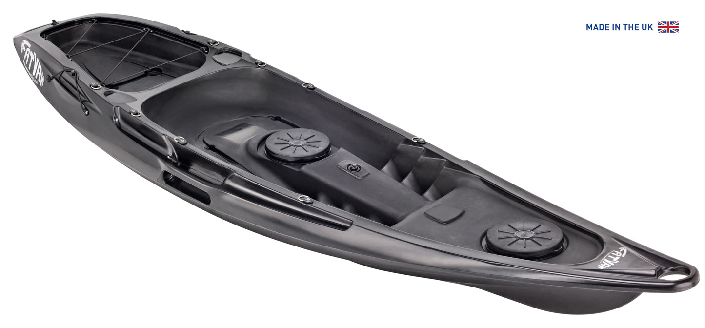 Kaafu Eco Solo Kayak | 100% Ocean Plastic | Black | Lightweight & Stable