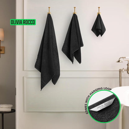 10 Piece Monaco Luxury Egyptian Cotton Towel Set 500 GSM with 4 Face Towels 4 Hand Towels 2 Bath Towels for Bathroom by OLIVIA ROCCO