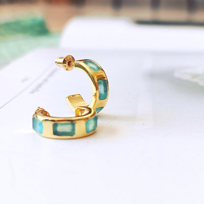 Cora Chunky Huggie Hoops Pariba Onyx