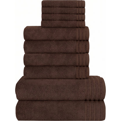 10 Piece Monaco Luxury Egyptian Cotton Towel Set 500 GSM with 4 Face Towels 4 Hand Towels 2 Bath Towels for Bathroom by OLIVIA ROCCO
