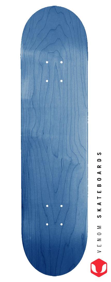 Venom Blank Skateboard Deck - Blue - 7.75" to 8.25"