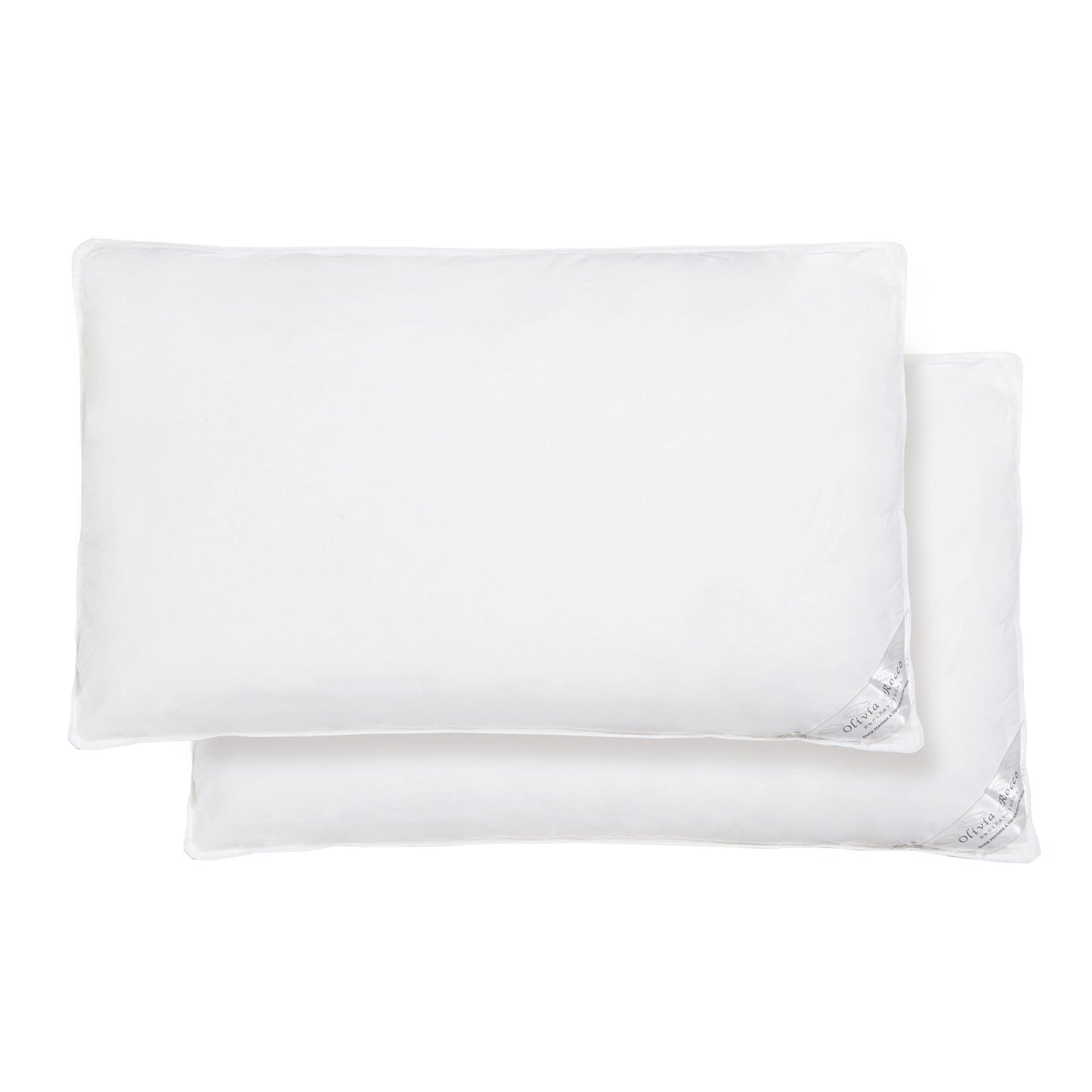 2 Pack Luxury Hotel Quality Duck Feather and Down Pillows Pair Hypoallergenic Premium Filling for Superior Comfort and Support by OLIVIA ROCCO