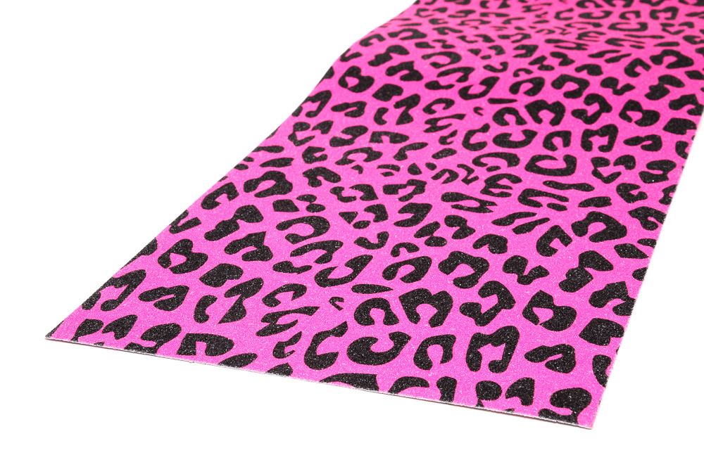 Venom Professional Grade Skateboard Griptape 9" x 33" - Leopard - Neon Pink
