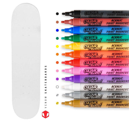 Venom Skateboards Deck & Colour Create Pens + Deck Wall Hanger