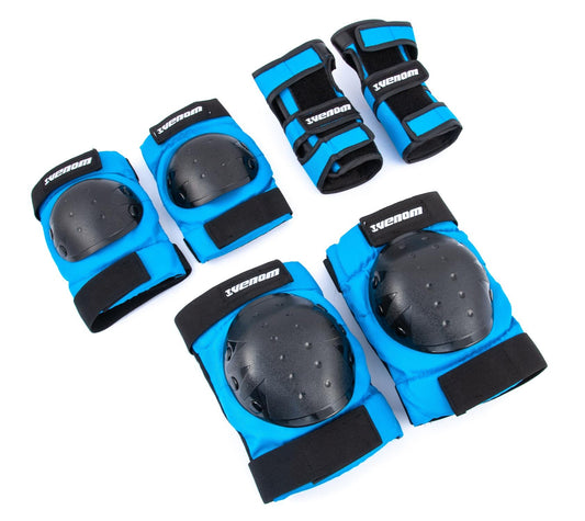Venom Triple Knee/Elbow/Wrist Pad Set - Blue Black