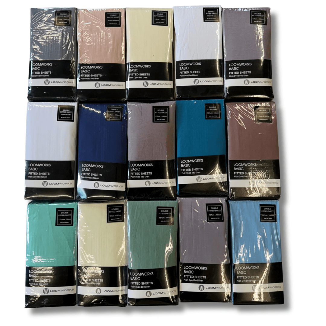 4 Pack Polycotton Easycare Fitted Sheets Soft Comfort Bedsheets Random Assorted Colours by OLIVIA ROCCO