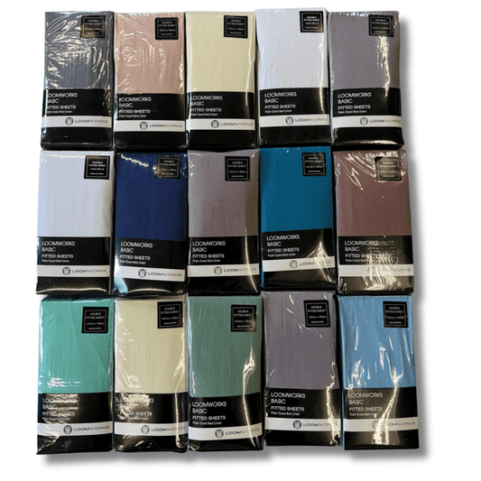 4 Pack Polycotton Easycare Fitted Sheets Soft Comfort Bedsheets Random Assorted Colours by OLIVIA ROCCO