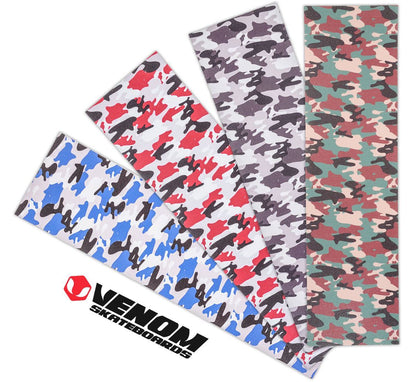 Venom Professional Grade Skateboard Griptape 9" x 33" - Camo - White/Grey