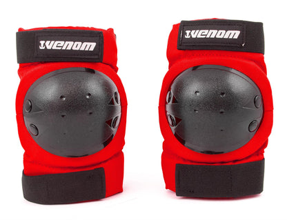 Venom Triple Knee/Elbow/Wrist Pad Set - Red Black