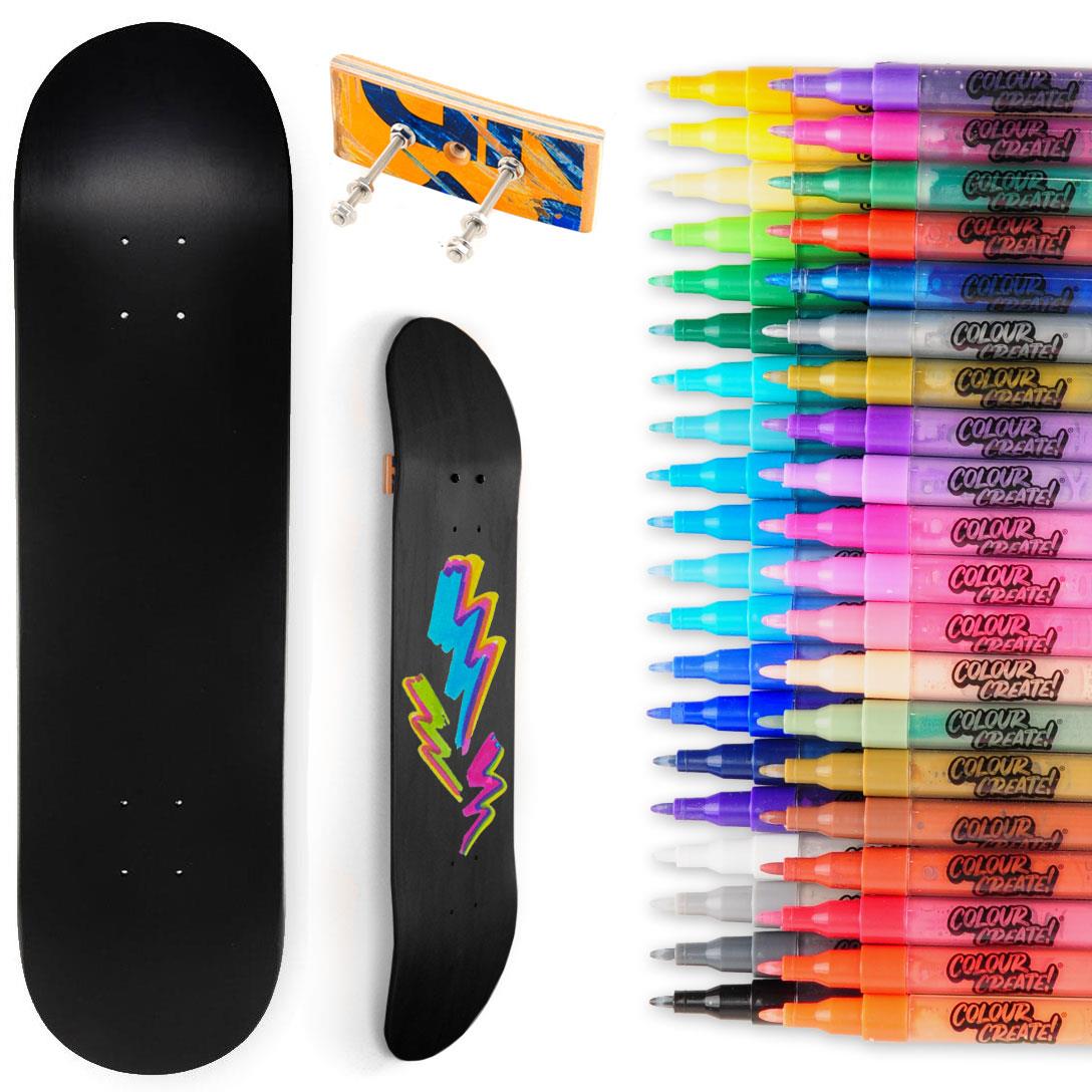 Venom Skateboards Deck & Colour Create Pens + Deck Wall Hanger