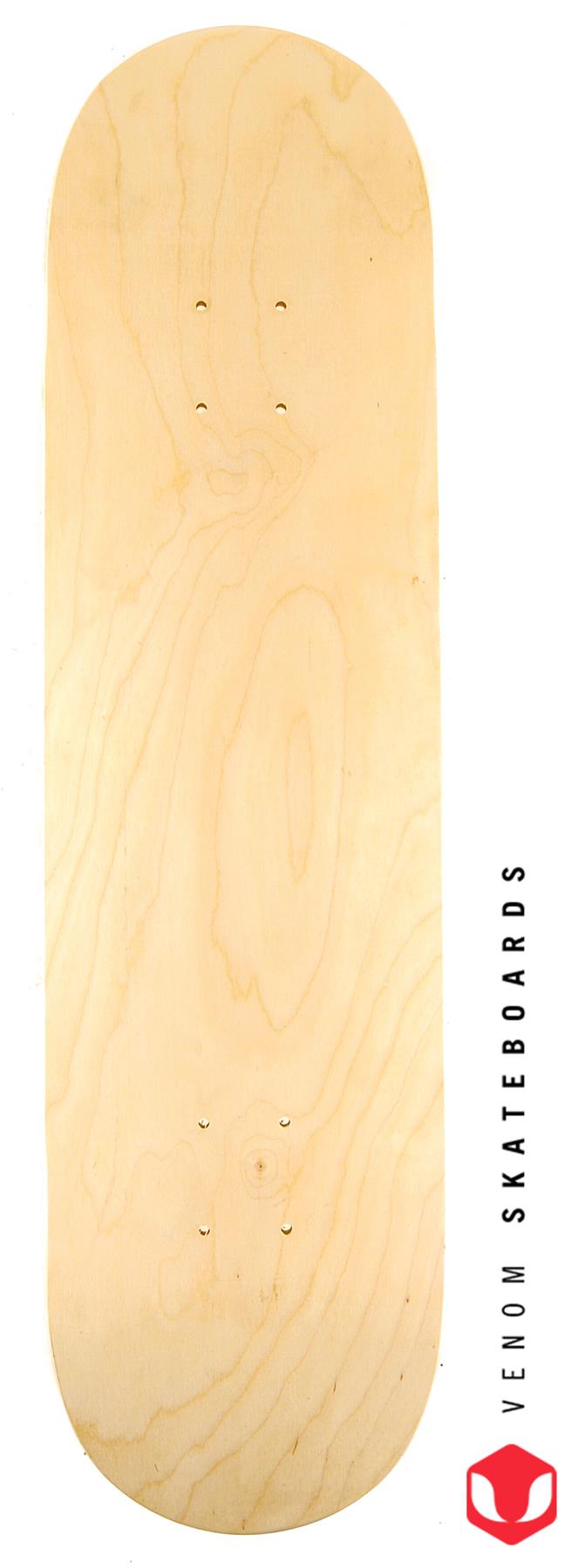 Venom Skateboards ART Deck - UNVARNISHED - 8.0"