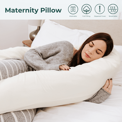 9 Ft Maternity Pillow And Case - Light Pink