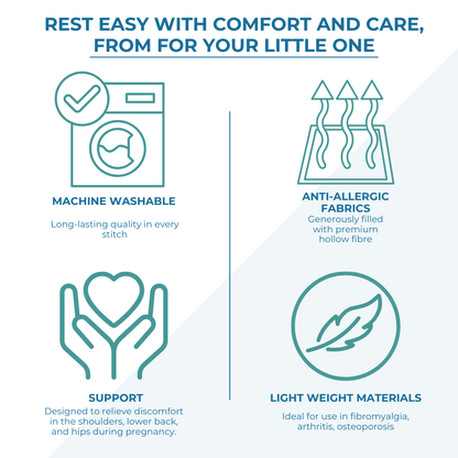 12 Ft Maternity Pillow And Case - Grey Floral