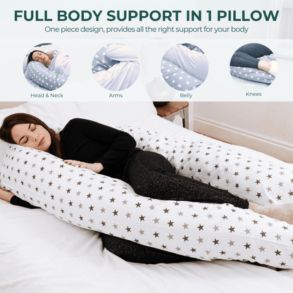 9 ft Maternity Pregnancy Pillow With Case - White