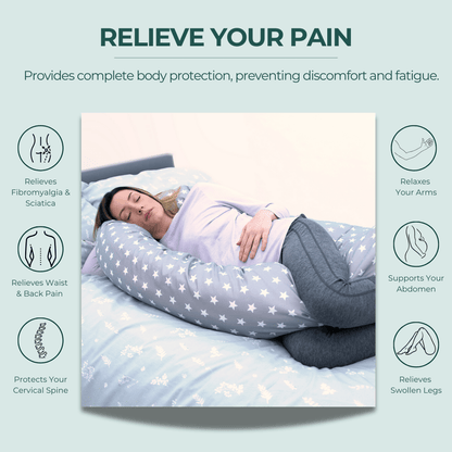 9 ft Maternity Pregnancy Pillow With Case - White