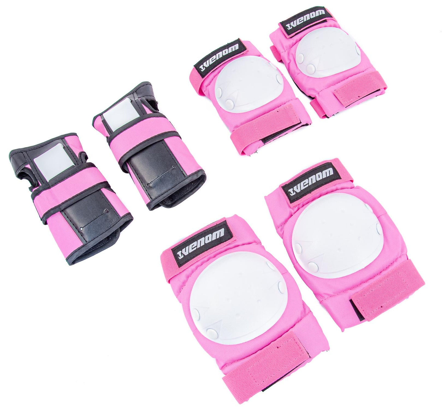 Venom Triple Knee/Elbow/Wrist Pad Set - Pink White