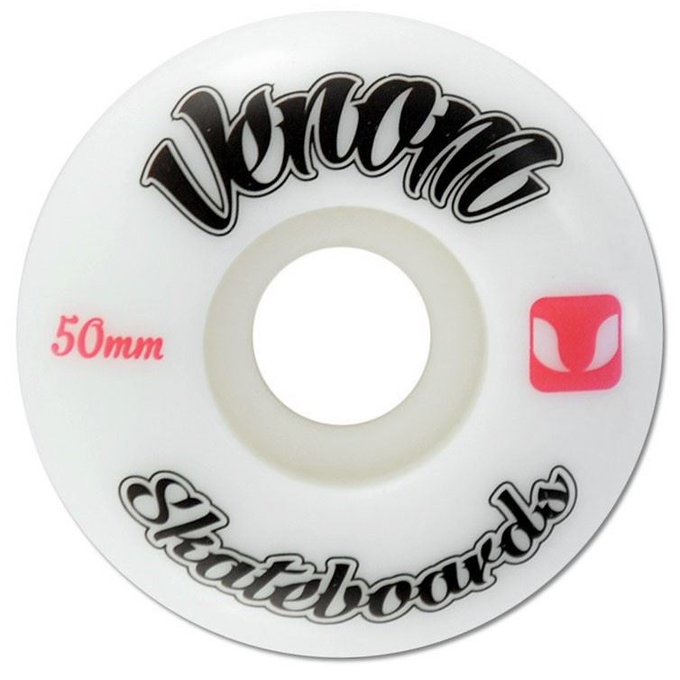 Venom Logo White Skateboard Wheels 50-60mm