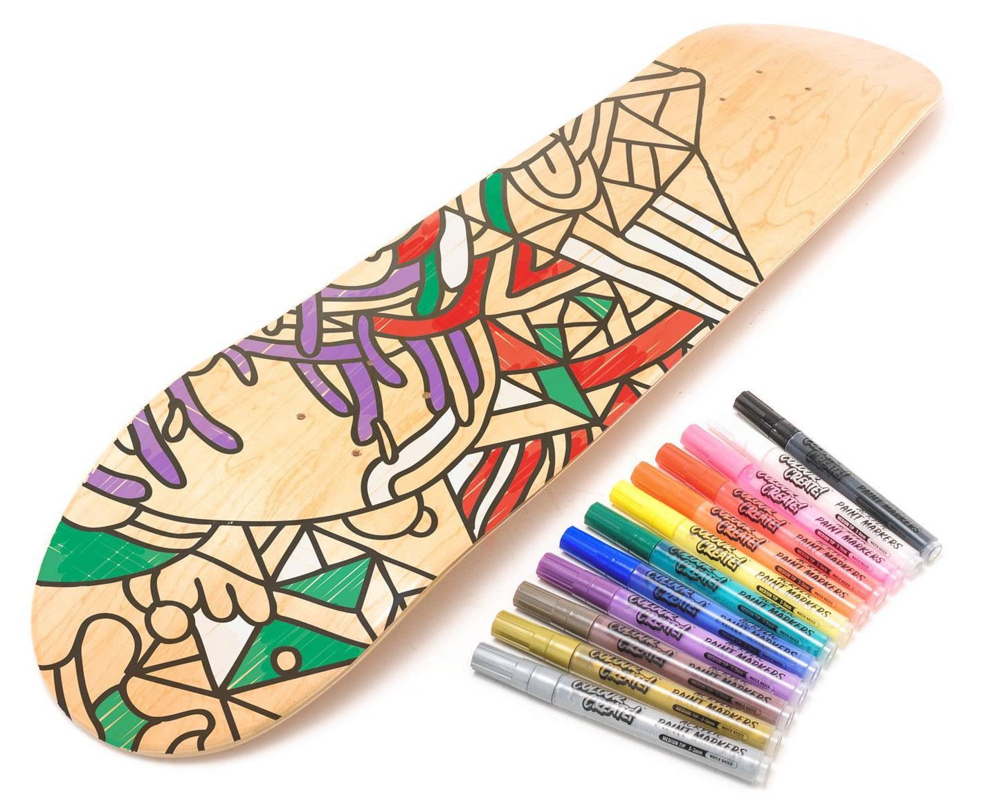 Venom Skateboards Deck & Colour Create Pens + Deck Wall Hanger