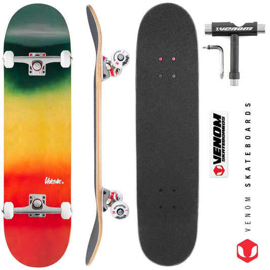 Venom Core Complete Built Skateboard - Rasta/Raw - 8.0"