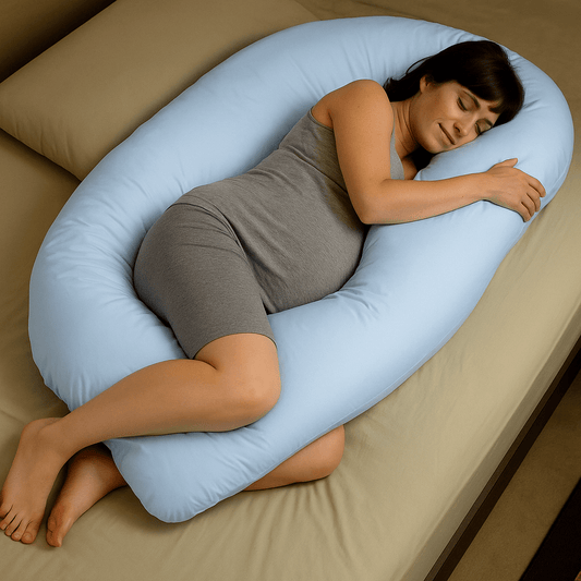 9 Ft Maternity Pillow And Case - Light Blue