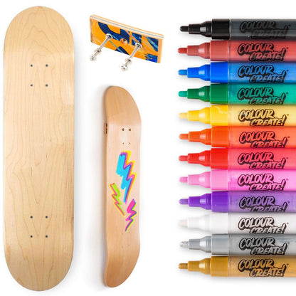 Venom Skateboards Deck & Colour Create Pens + Deck Wall Hanger