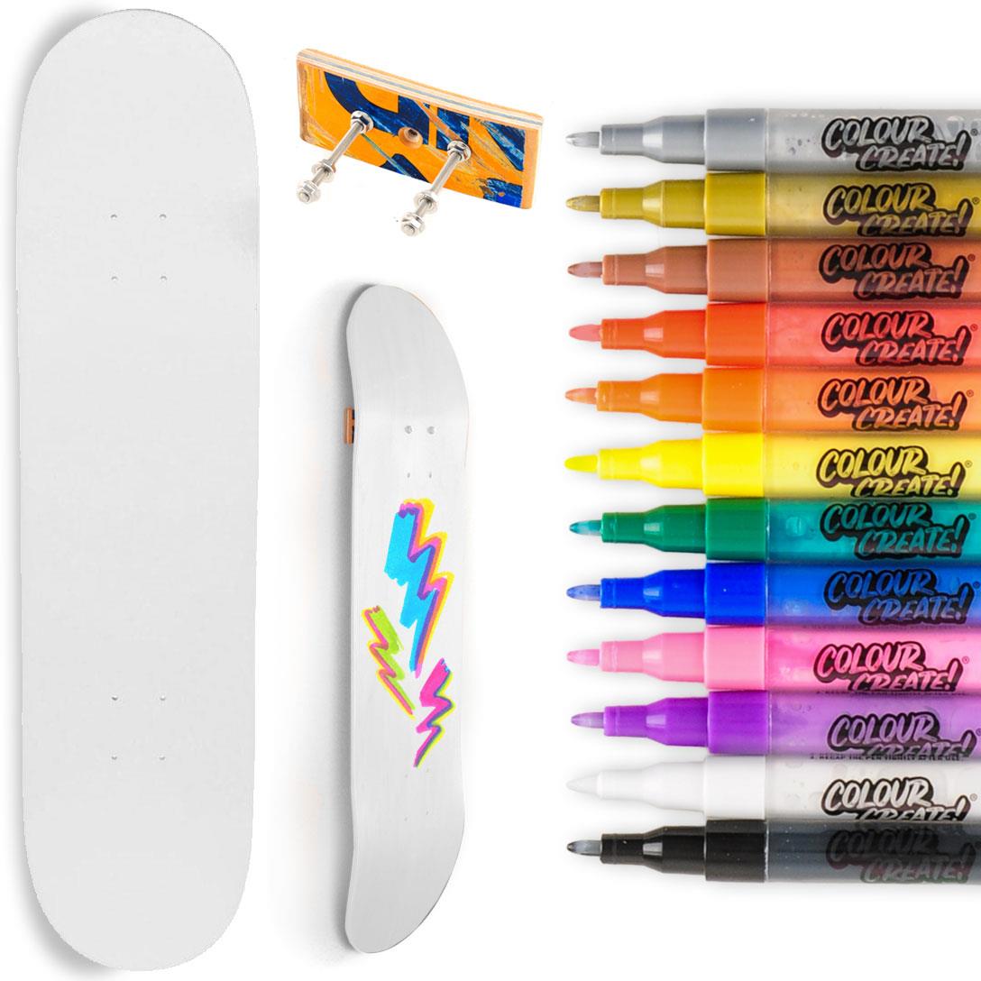 Venom Skateboards Deck & Colour Create Pens + Deck Wall Hanger