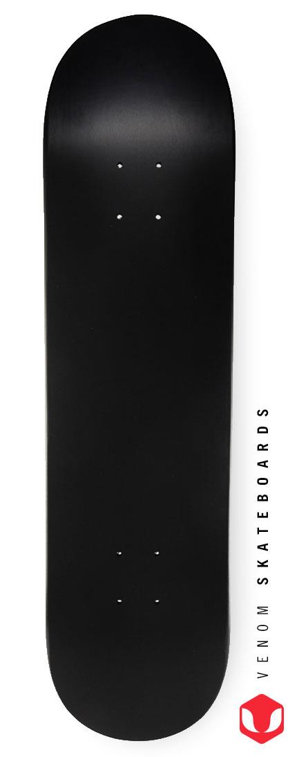Venom Blank Skateboard Deck - Matt Black - 8.0"