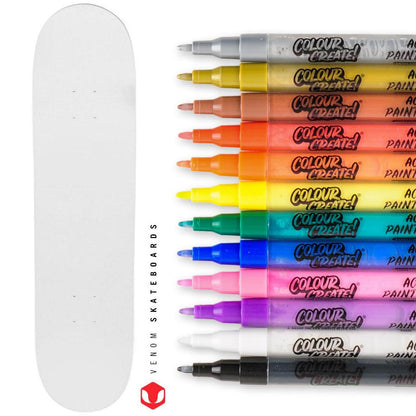 Venom Skateboards Deck & Colour Create Pens + Deck Wall Hanger