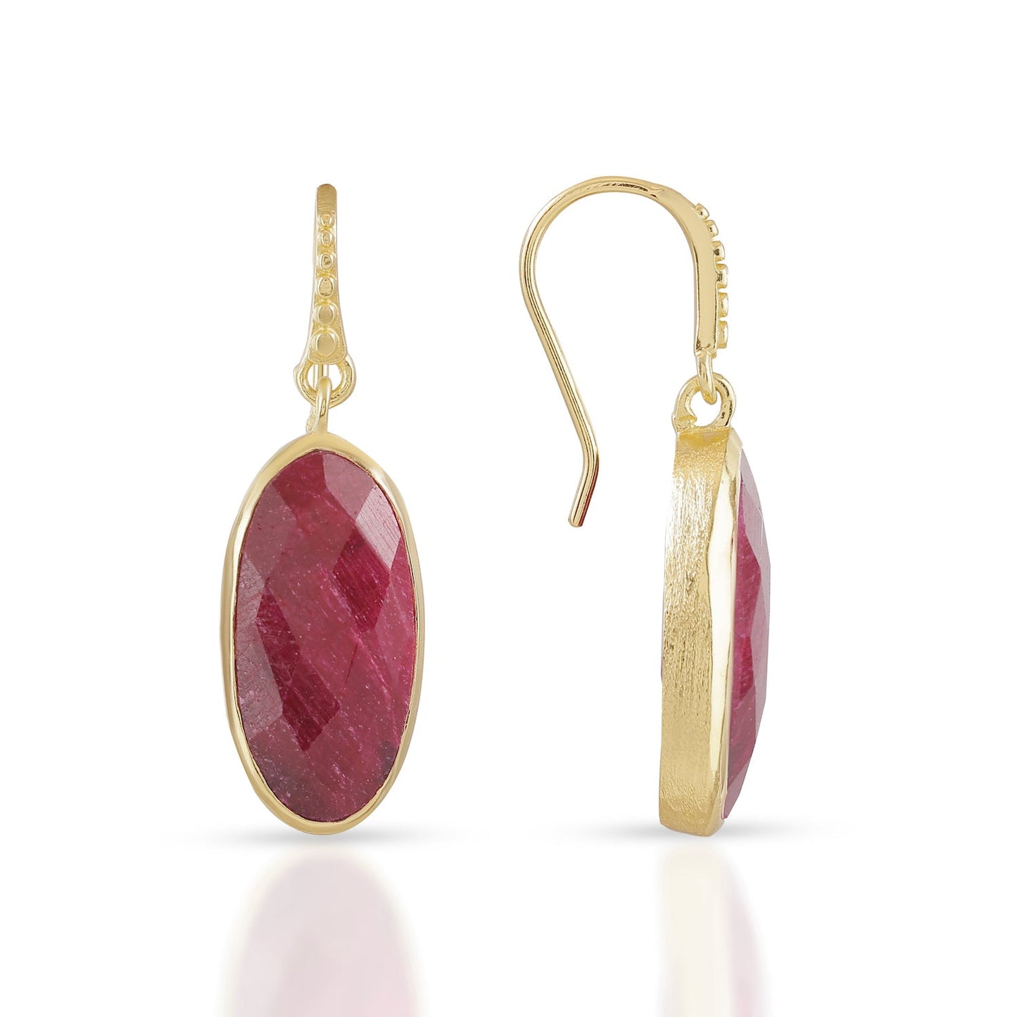Charis Oval Gemstone Earrings Ruby