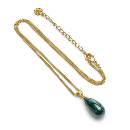 Hera Polished Stone Pendant Necklace Malachite