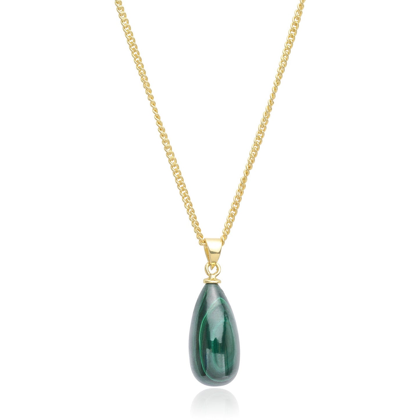 Hera Polished Stone Pendant Necklace Malachite
