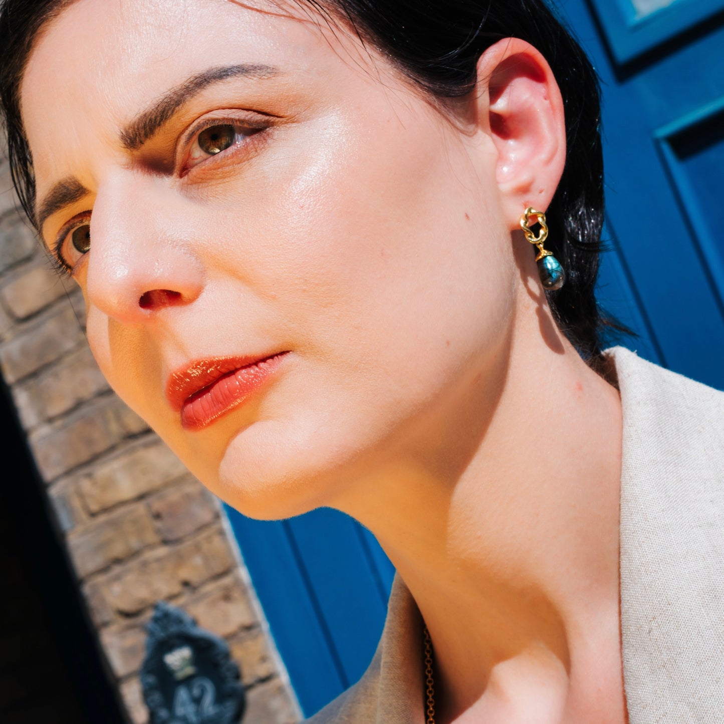 Moirai Twisted Loop Earrings Pariba Onyx