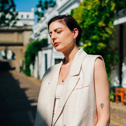 Moirai Twisted Loop Earrings Labradorite