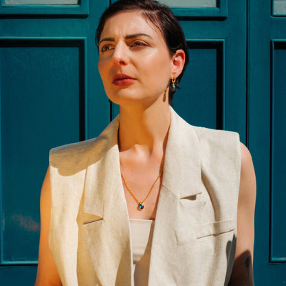 Moirai Twisted Loop Earrings Labradorite