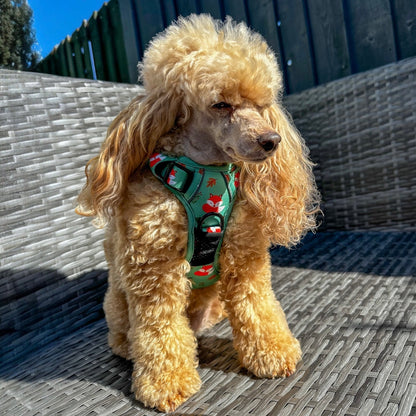 Inquisitive Fox No Pull Tactical Dog Harness – Green Fox Print, Adjustable, Step-In (XS-XL)