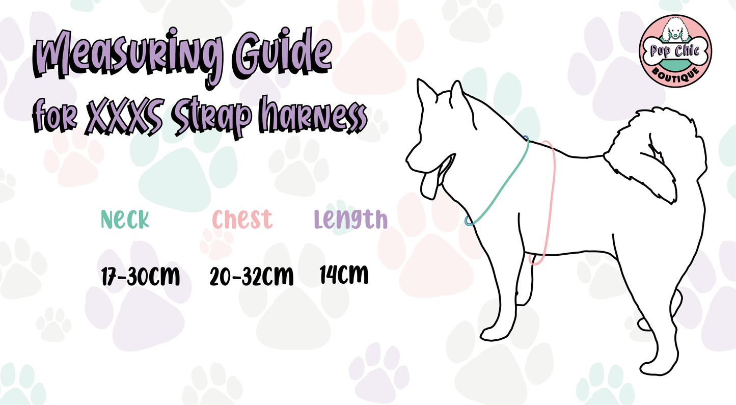 Summer Buzzin’ puppy XXXS strap harness