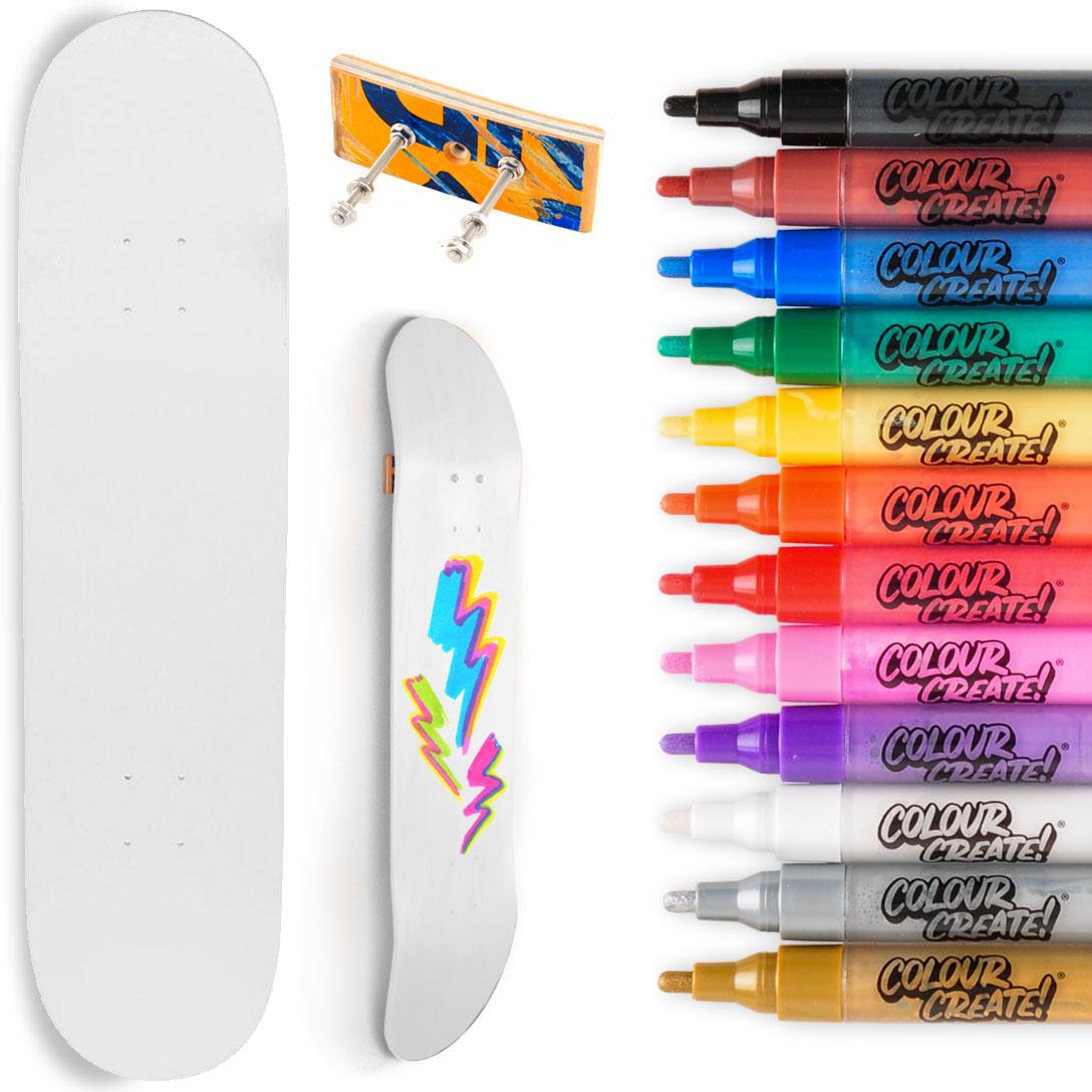 Venom Skateboards Deck & Colour Create Pens + Deck Wall Hanger