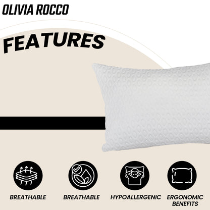 Air Flow Unique Luxury Hotel Quality Pillow Premium Fibre Filling for Superior Comfort and Support by OLIVIA ROCCO