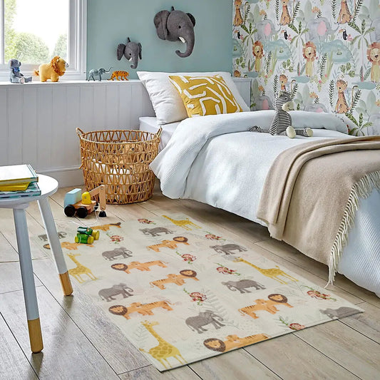 Animal Printed Rug Safari Modern Non-Slip Soft Durable Floor Rug for Living Room Bedroom Hallway & Office by OLIVIA ROCCO
