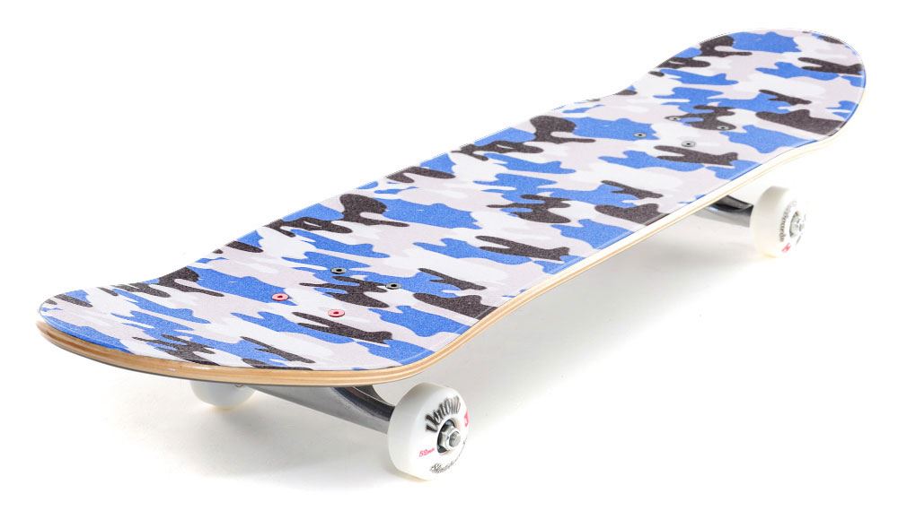 Venom Professional Grade Skateboard Griptape 9" x 33" - Camo - Blue/Grey