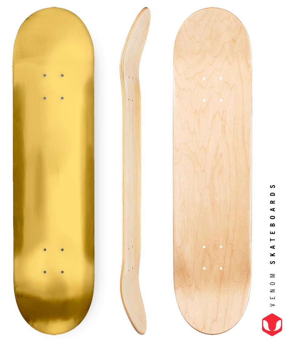 Venom Blank Skateboard Deck - Gold - 8.0"