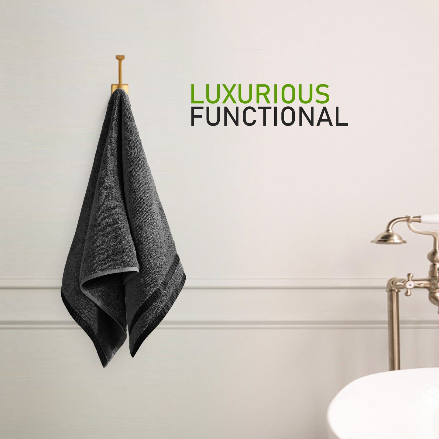 Belmont Viscose Stripe Grey Towels 100% Cotton Hotel Quality Super Absorbent 10 Piece Bale Set, 4 Hand Towel & 12 Face Cloths by OLIVIA ROCCO