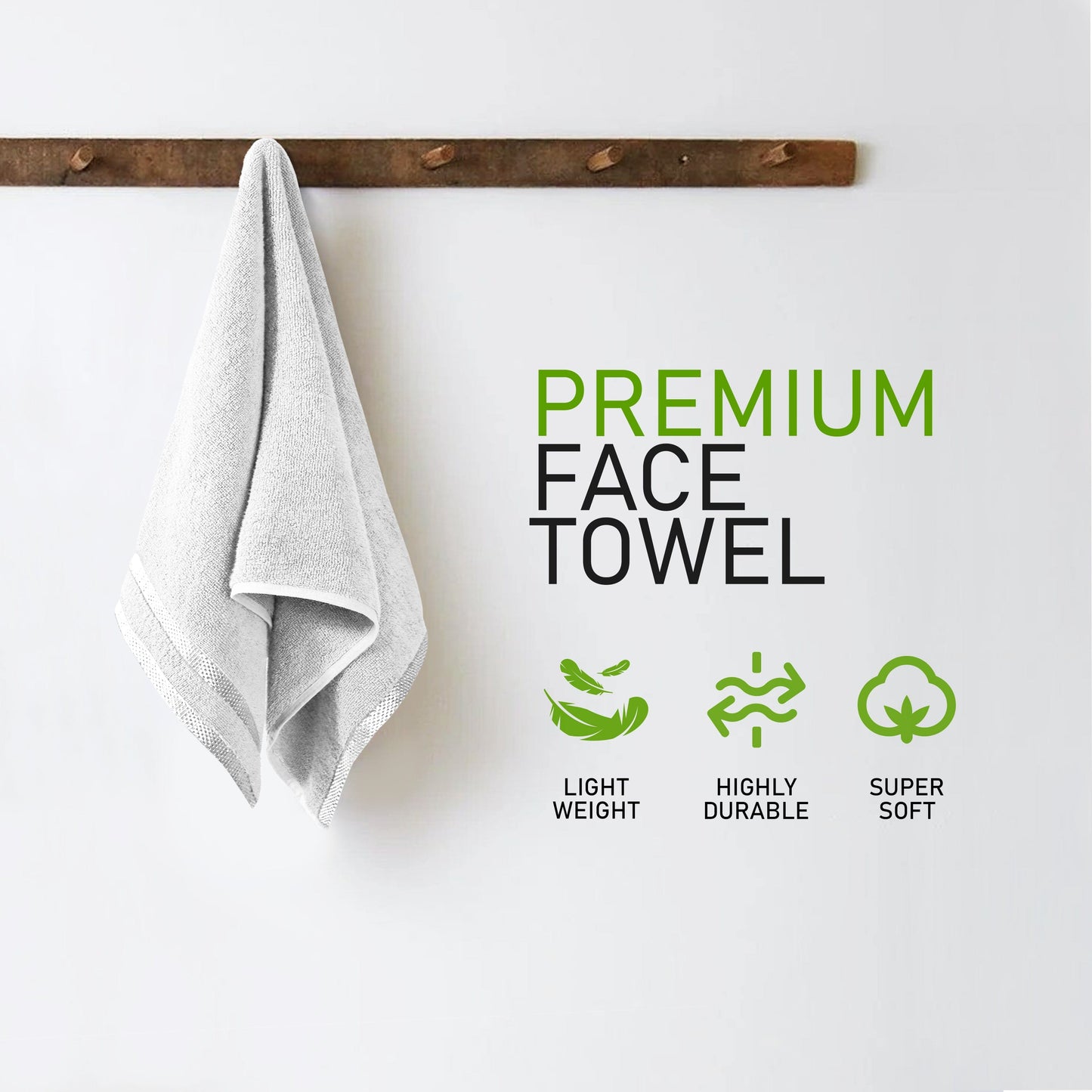 Belmont Viscose Stripe White Towels 100% Cotton Hotel Quality Super Absorbent 10 Piece Bale Set, 4 Hand Towel & 12 Face Cloths by OLIVIA ROCCO