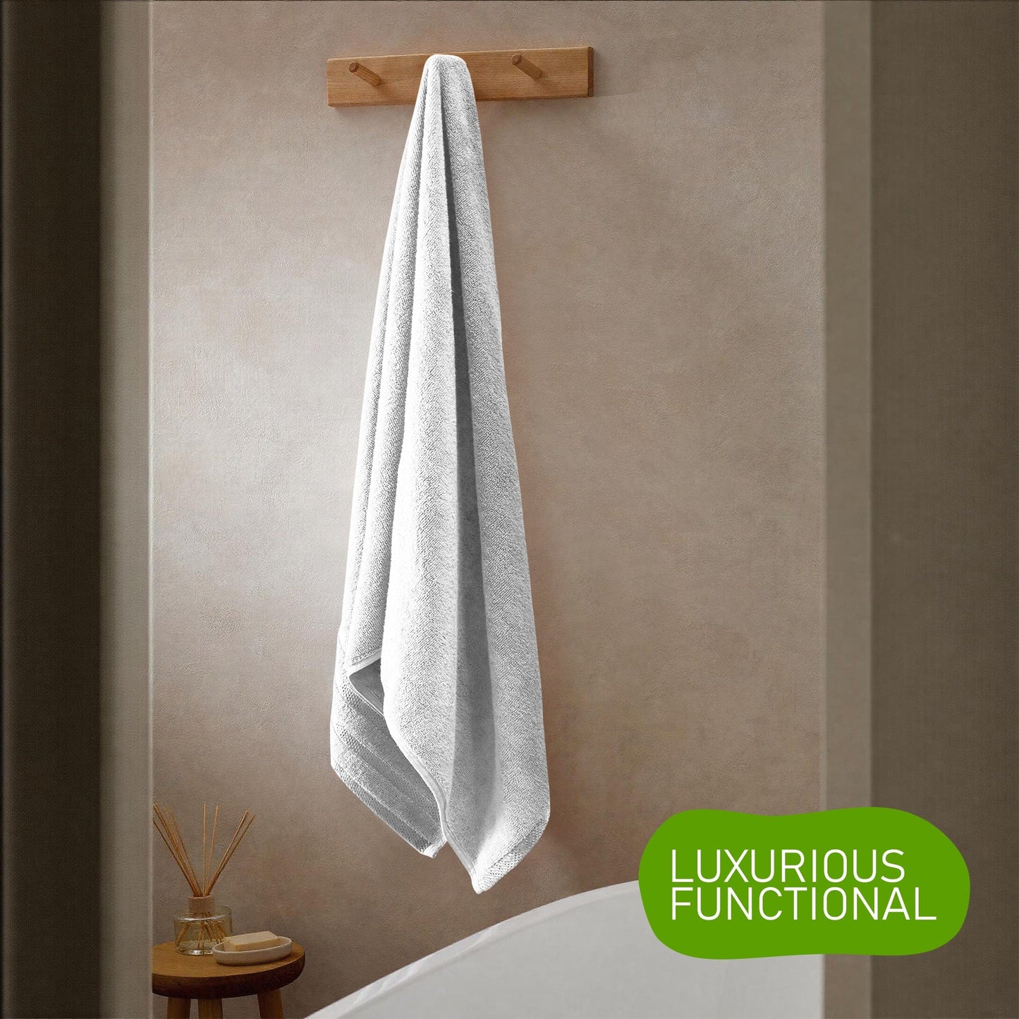 Belmont Viscose Stripe White Towels 100% Cotton Hotel Quality Super Absorbent 10 Piece Bale Set, 4 Hand Towel & 12 Face Cloths by OLIVIA ROCCO